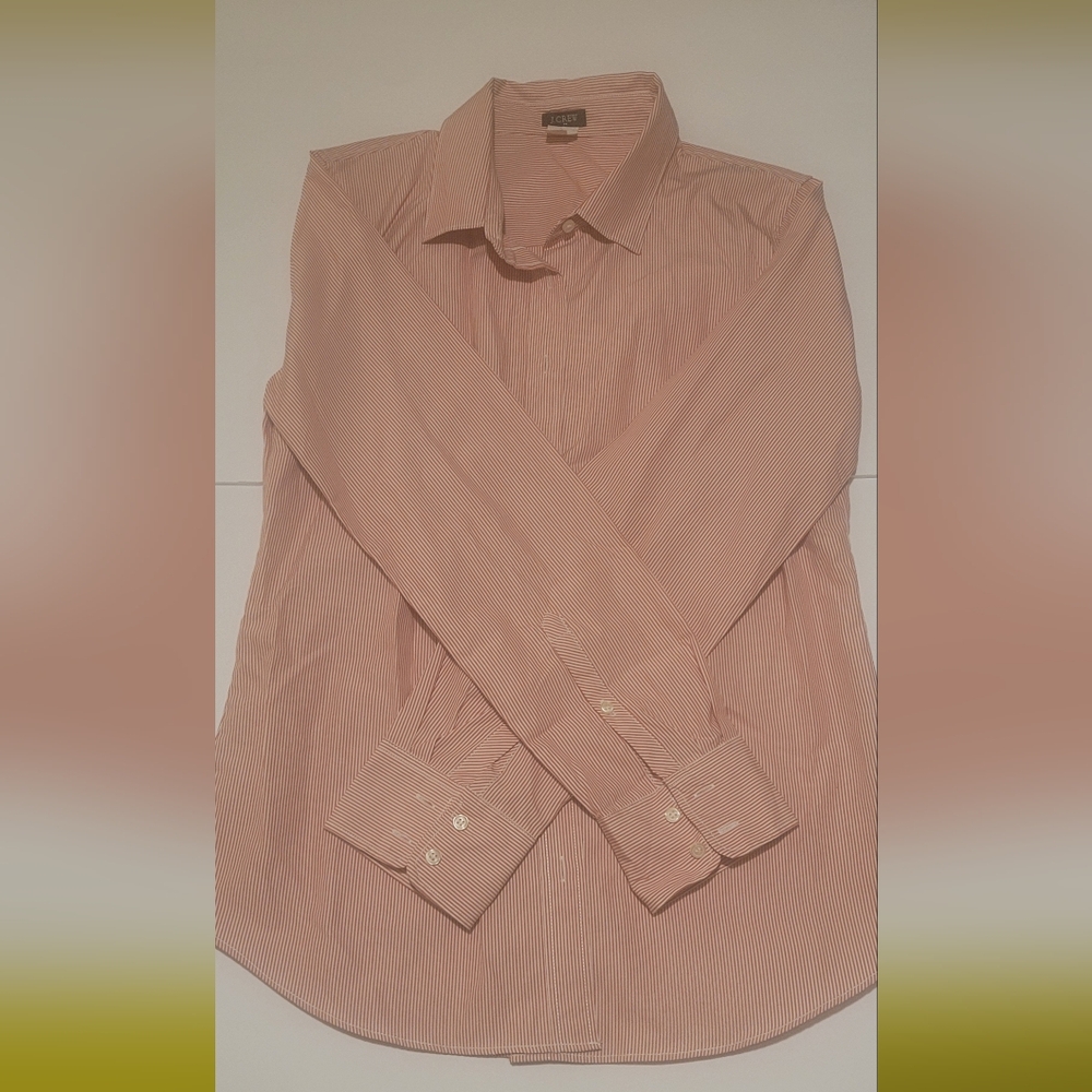 J. Crew Women's Light Pink Striped Dress Shirt